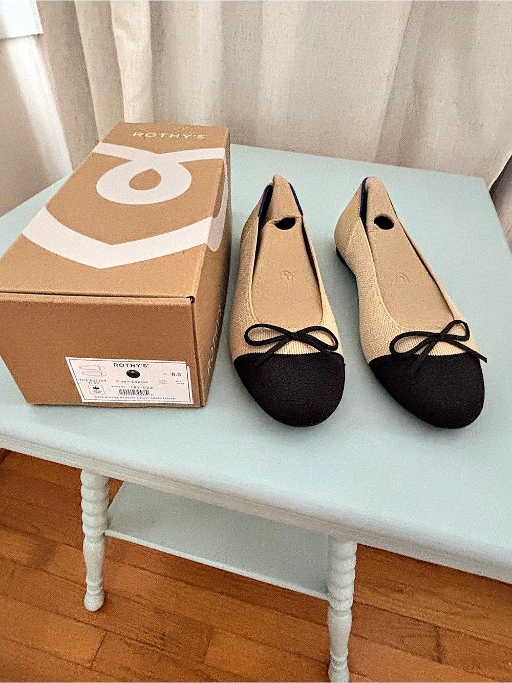 Rothy's The Ballet Cream Captoe Flats US 8.5